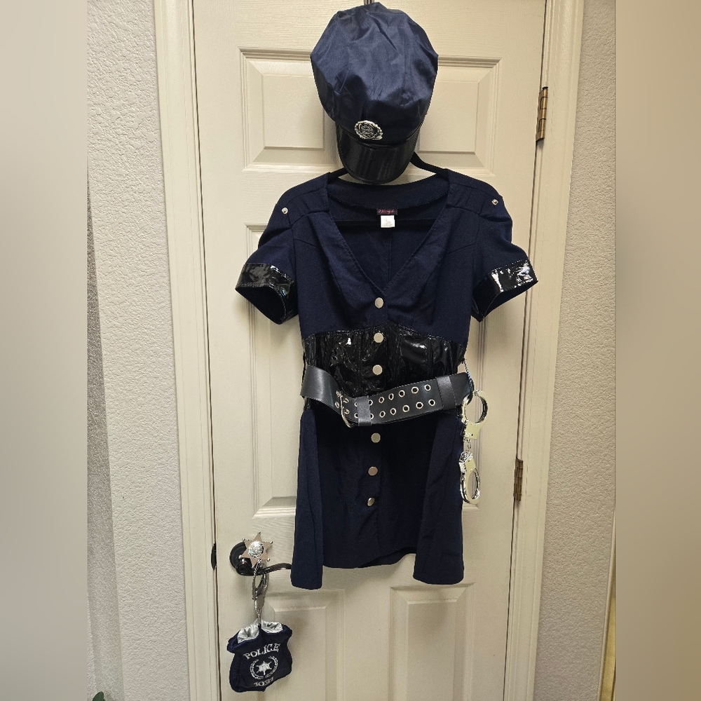 Dreamgirl Women's Navy Blue Police Officer Costume, Large